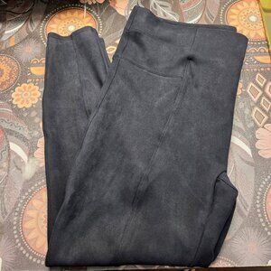 Spanx 3X Navy Blue Faux Suede Pull On High Waisted Casual Leggings